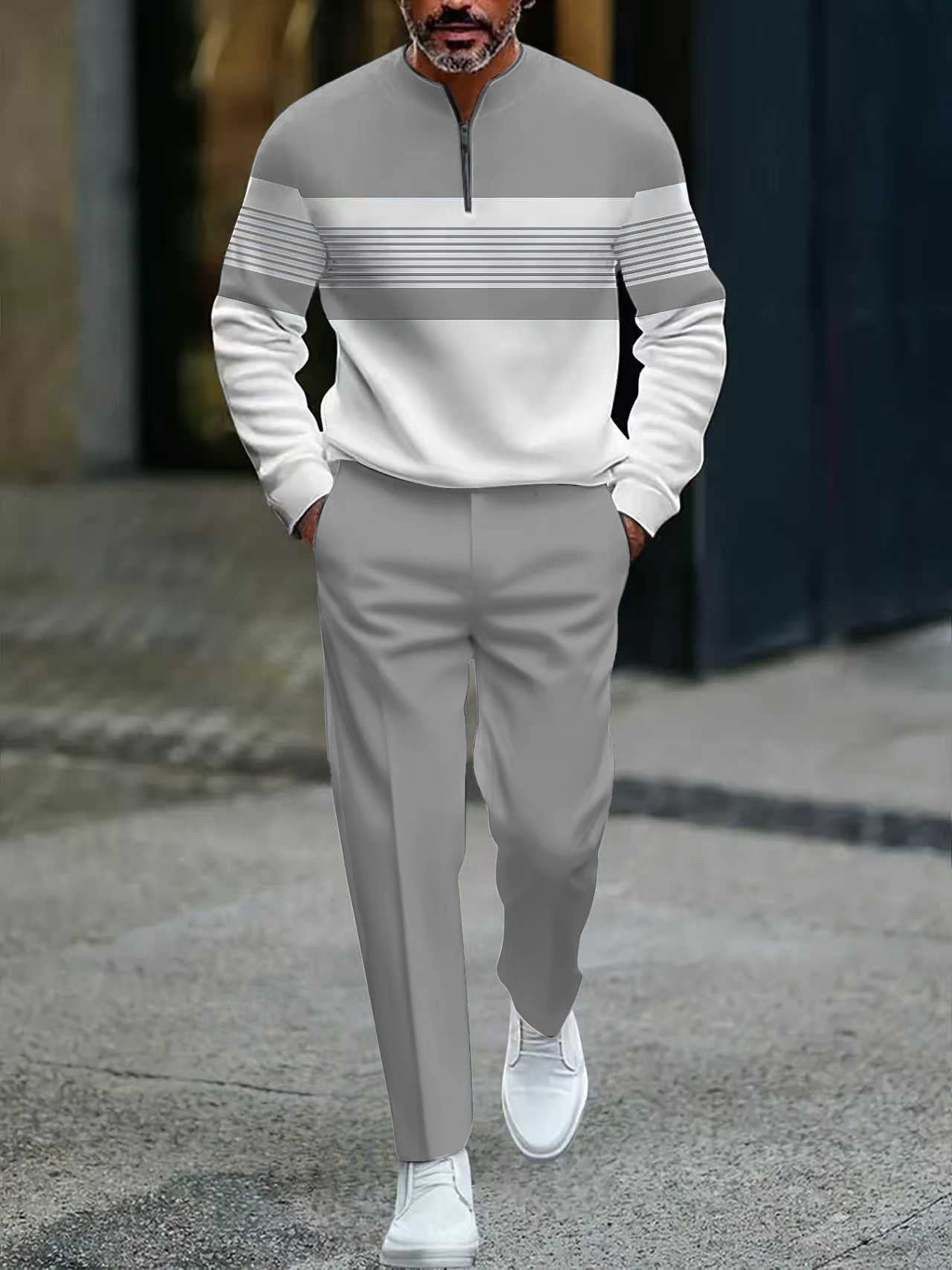 Conjunto para hombre: jersey con estampado gráfico y pantalones