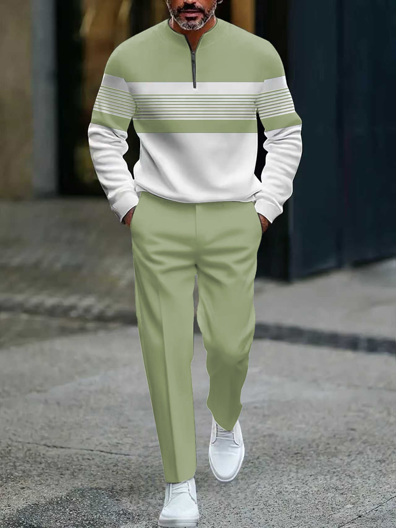 Conjunto para hombre: jersey con estampado gráfico y pantalones