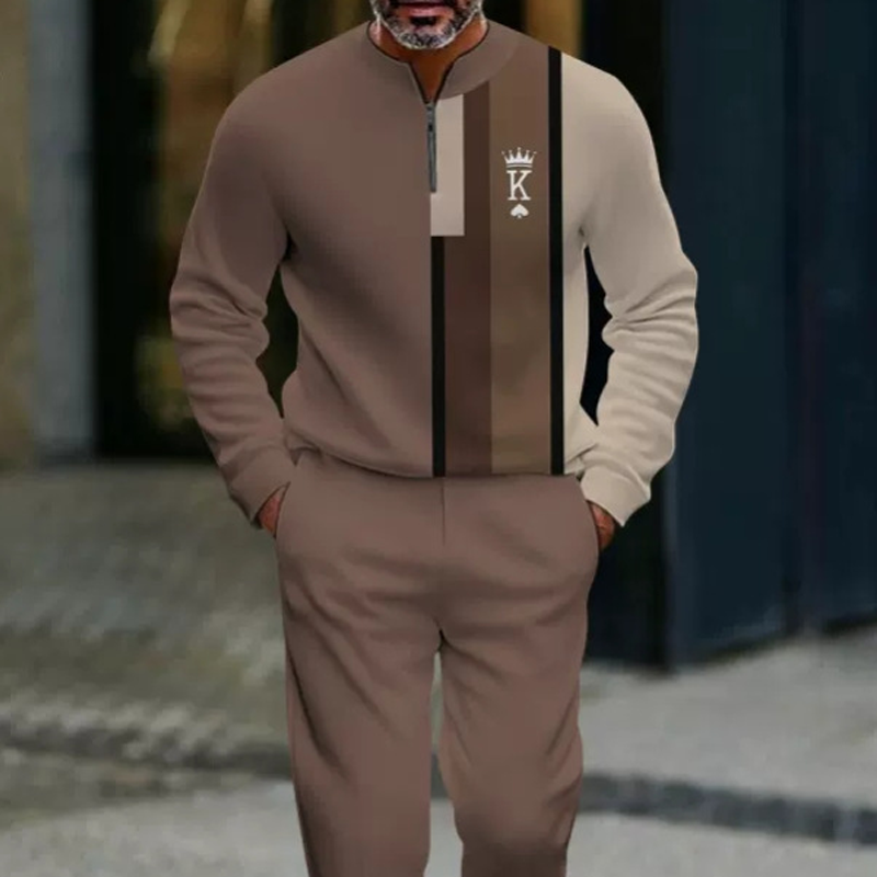 Conjunto para hombre: jersey con estampado gráfico y pantalones