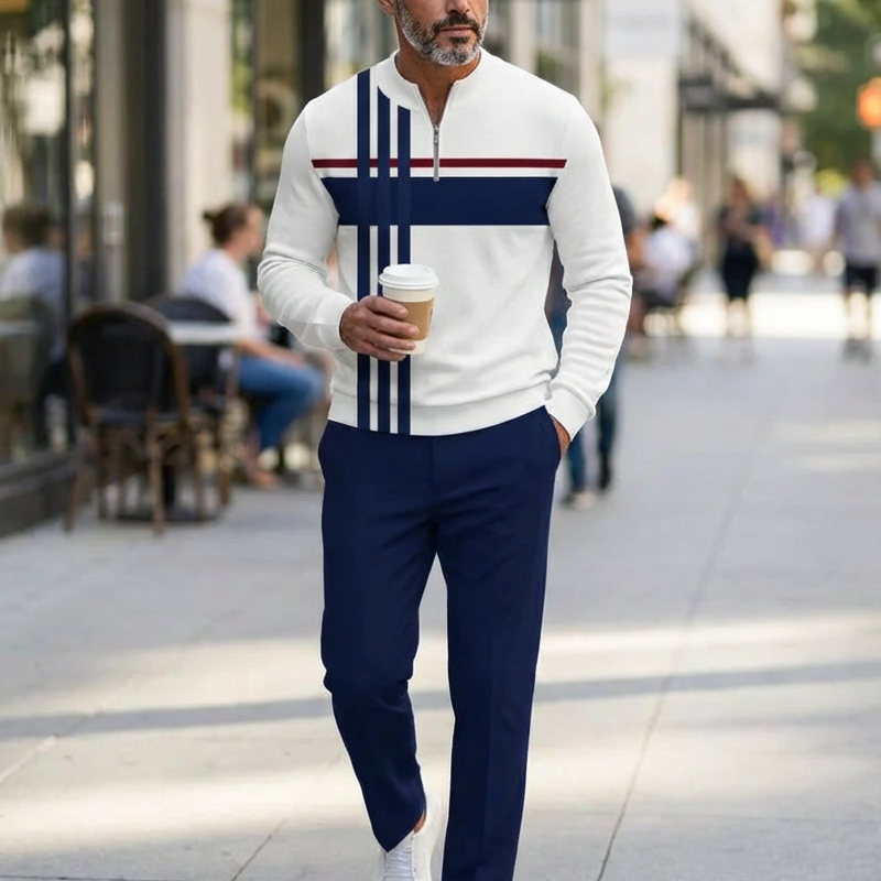 Conjunto para hombre: jersey con estampado gráfico y pantalones